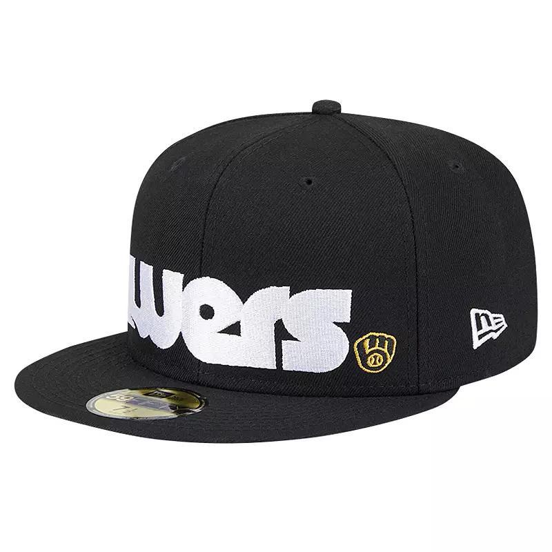 Mens New Era Milwaukee Brewers Checkered Undervisor 59FIFTY Fitted Hat Product Image