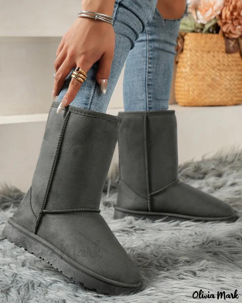 Olivia Mark – Premium Thermal-Lined Ankle Boots for Ultimate Winter Comfort Product Image