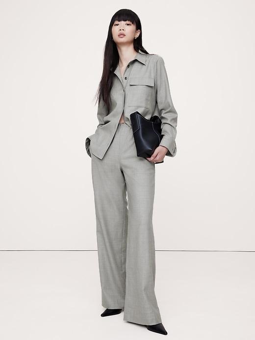 Wool Flannel Pull-On Wide-Leg Pant Product Image