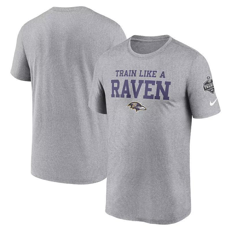 Mens Nike Heather Gray Baltimore Ravens 2024 NFL Training Camp Legend Performance T-Shirt Product Image