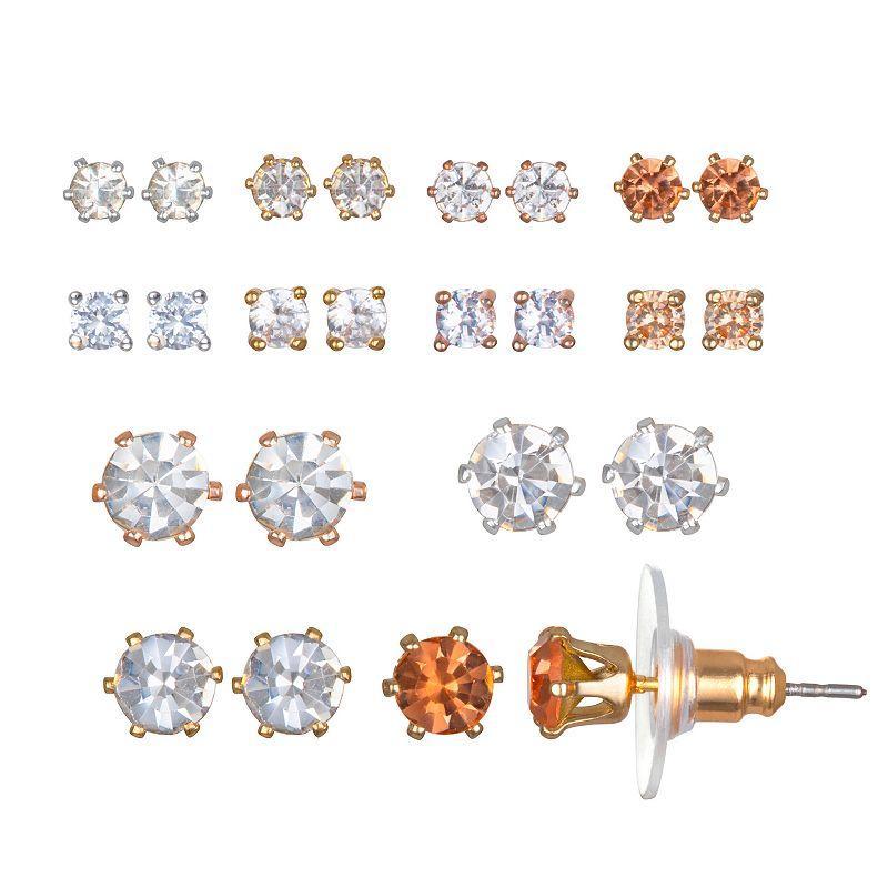 LC Lauren Conrad Tri Tone Stud Earring Set, Womens, Multi Product Image