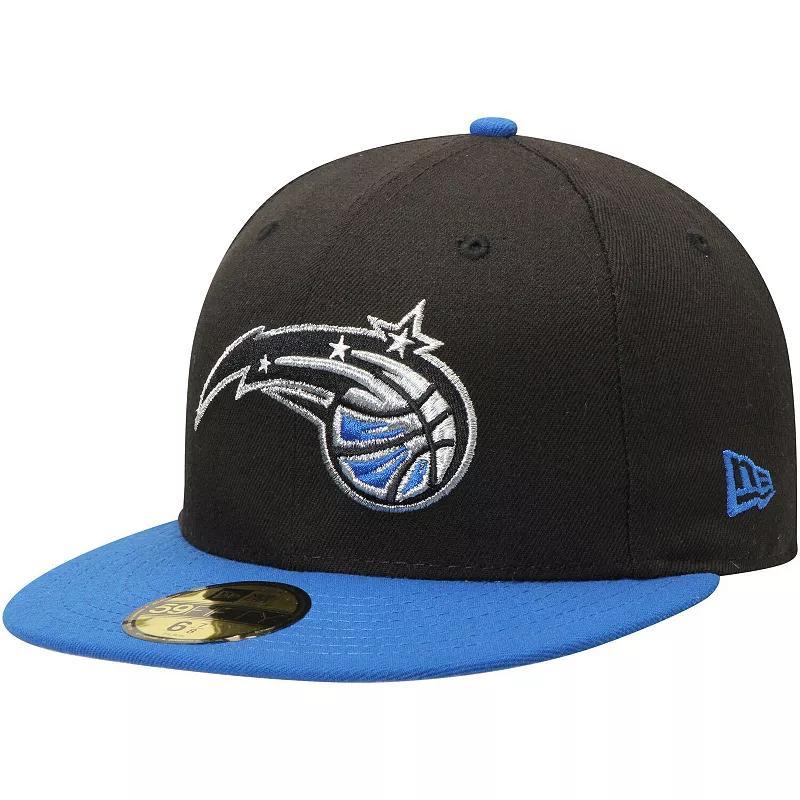 Mens New Era Black/Blue Orlando Magic Official Team Color 2Tone 59FIFTY Fitted Hat Product Image