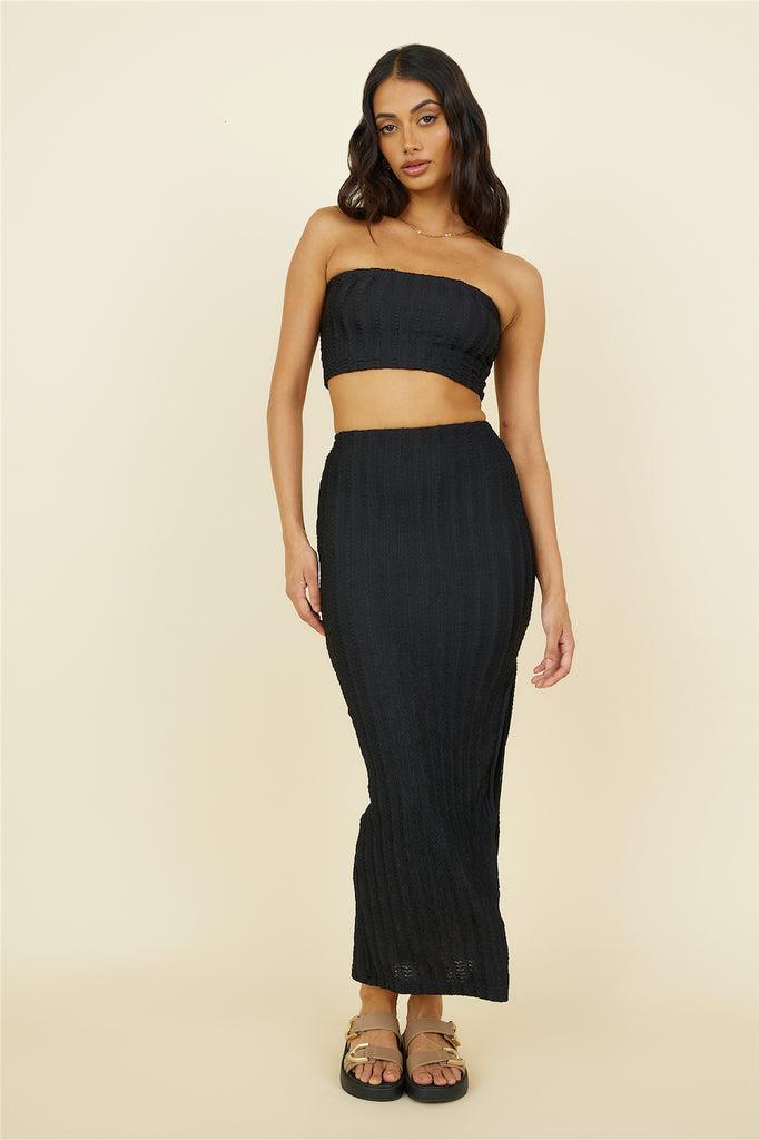 Poolside Adventure Maxi Skirt Black product image