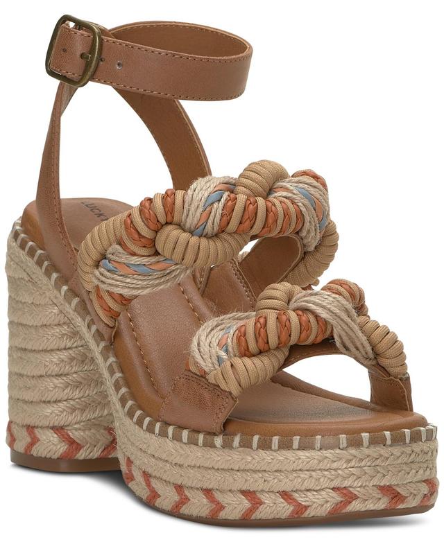 Lucky Brand Womens Jewelly Braided Ankle-Strap Espadrille Platform Sandals Product Image