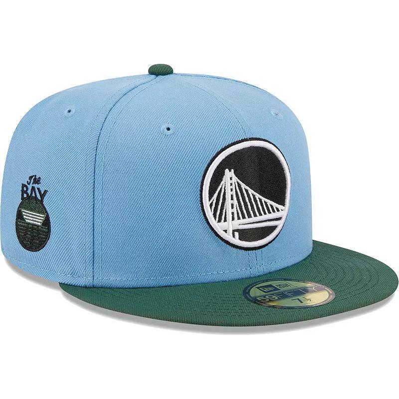 Mens New Era Light Blue, Green Golden State Warriors Two-Tone 59FIFTY Fitted Hat Product Image