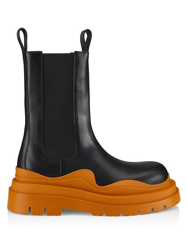 Mens Contrast-Sole Leather Tire Boots Product Image