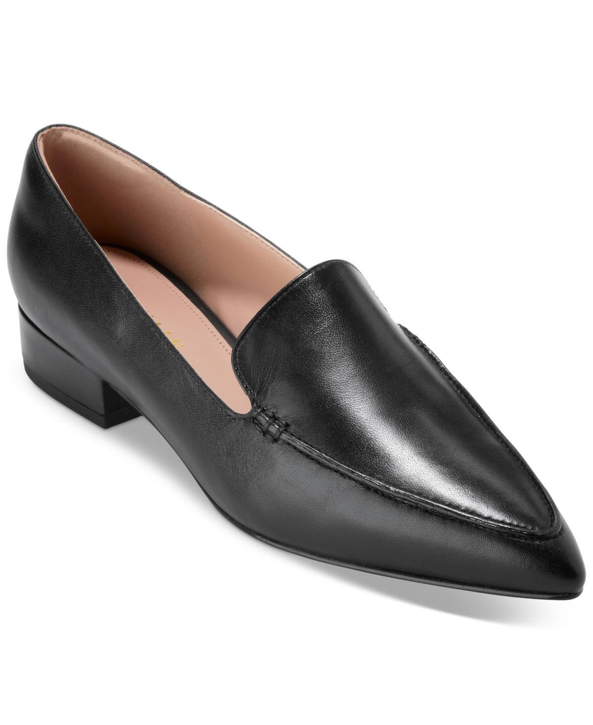 Cole Haan Womens Valantina Pointed Toe Block Heel Loafers Product Image