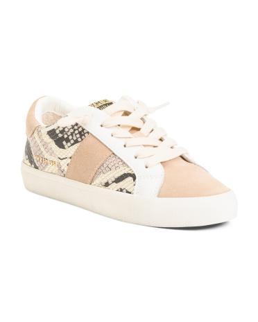 Leather Rema Snake Embossed Sneakers for Women Product Image