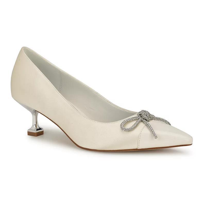 Nine West Womens Wendon Bridal Tapered Heel Slip-on Dress Pumps Product Image