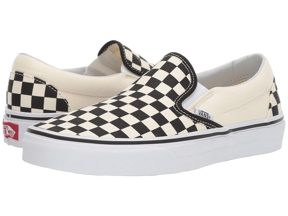 Vans Classic Checkerboard White & Black Slip-On Shoes in White/Black - Product Image