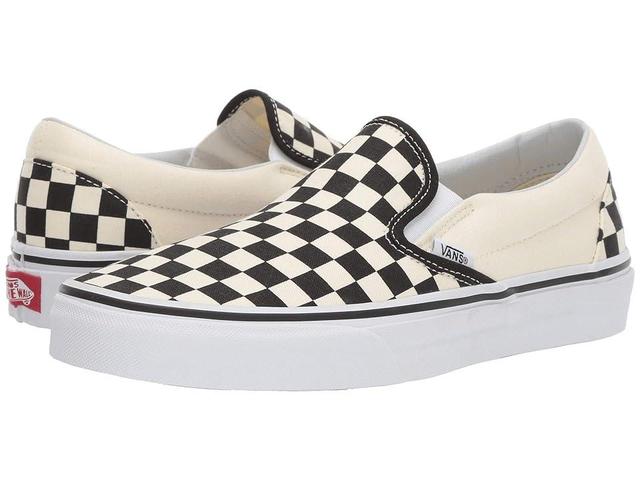 Vans Classic Checkerboard White & Black Slip-On Shoes in White/Black - Product Image