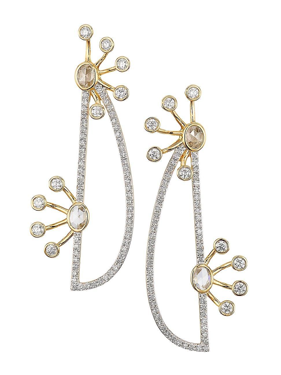 Womens Constellation 18K Yellow Gold & 1.39 TCW Diamond Drop Earrings Product Image