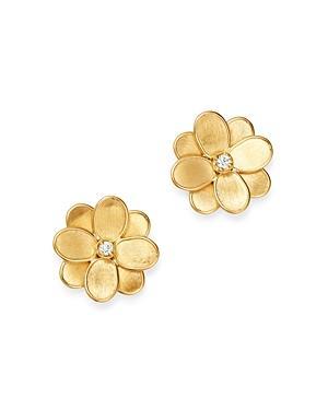 Womens Petali 18K Yellow Gold & Diamond Flower Stud Earrings Product Image