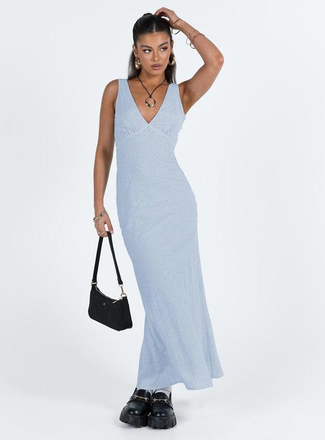 Nellie Anglaise Maxi Dress Blue Product Image