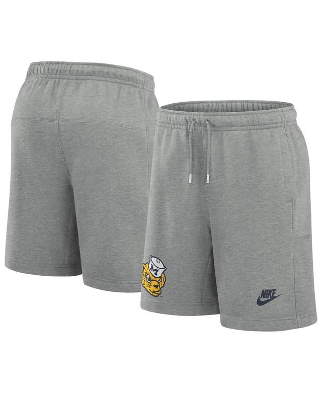 Nike Mens Heather Gray Michigan Wolverines Legacy Essential Fleece Shorts Product Image