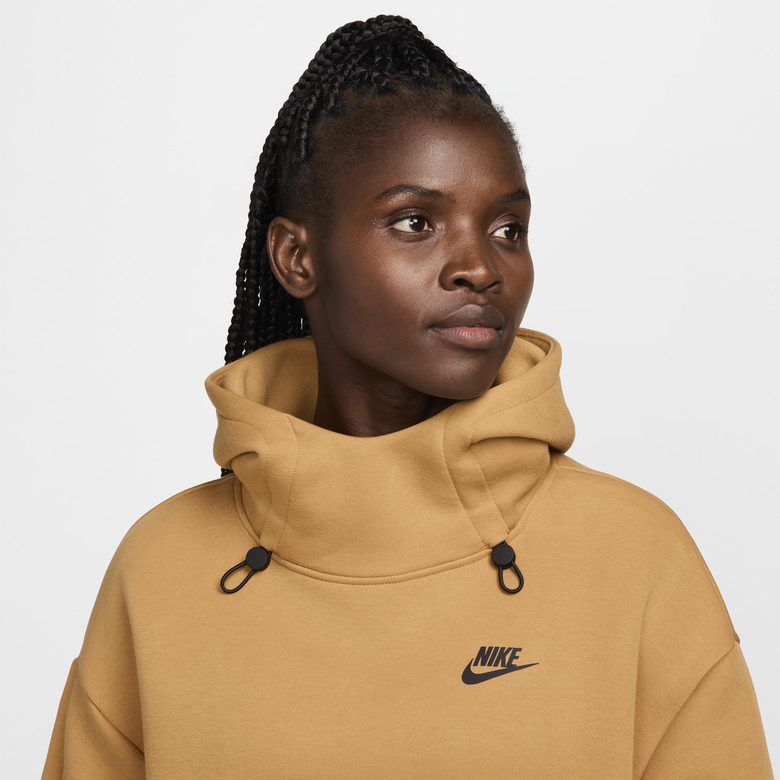 Nike Womens Nike NSW Tech Fleece OS Hoodie - Womens Flax/Black Product Image