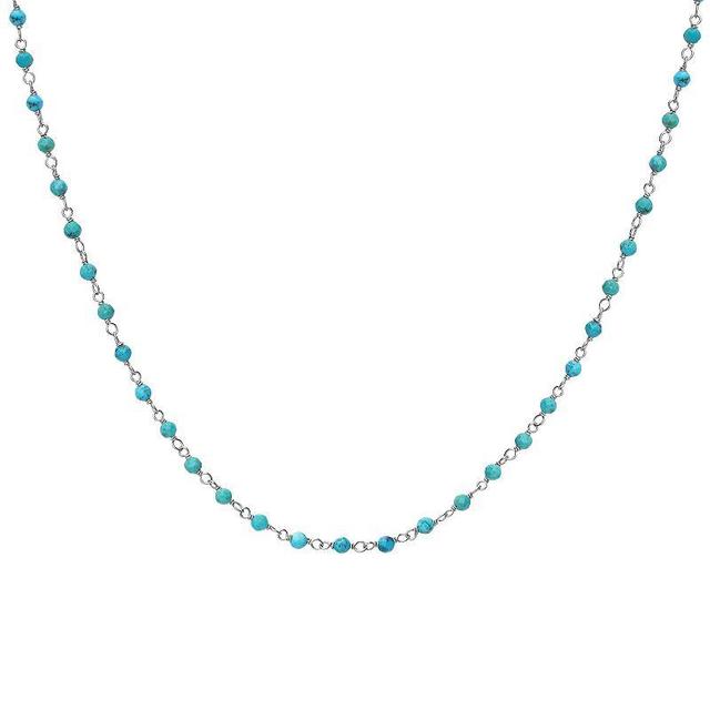 Gemistry Sterling Silver Turquoise Beaded Necklace, Womens Product Image