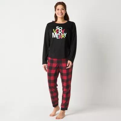 North Pole Trading Co. Womens Microfleece Crew Neck Long Sleeve 2-pc. Matching Family Pant Pajama Set Product Image