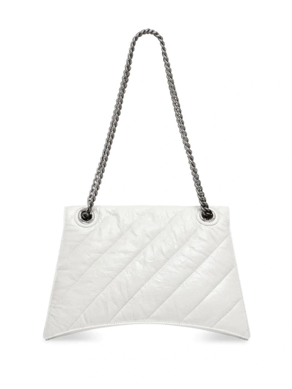 Crush Chain-strap Shoulder Bag In White Product Image