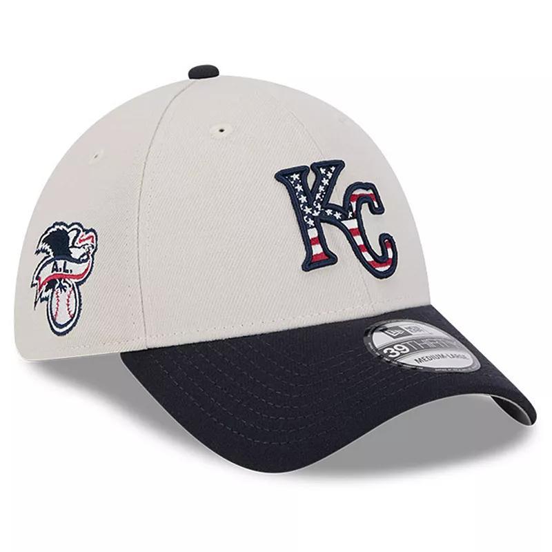 Mens New Era Khaki/Black Kansas City Royals 2024 Fourth of July 39THIRTY Flex Hat Product Image