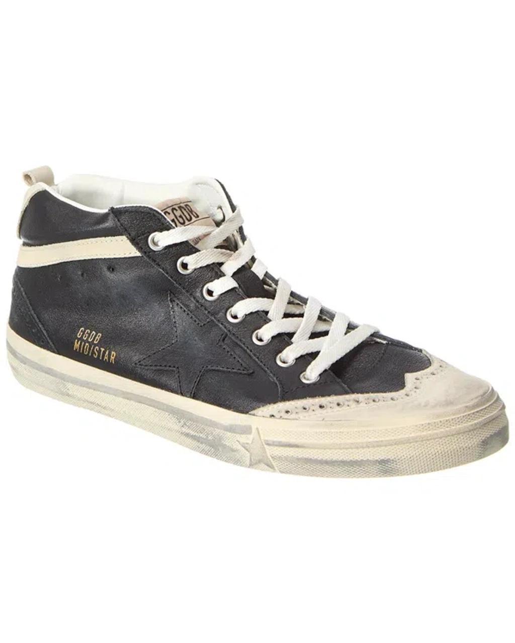 GOLDEN GOOSE Black Mid Star Sneakers Product Image