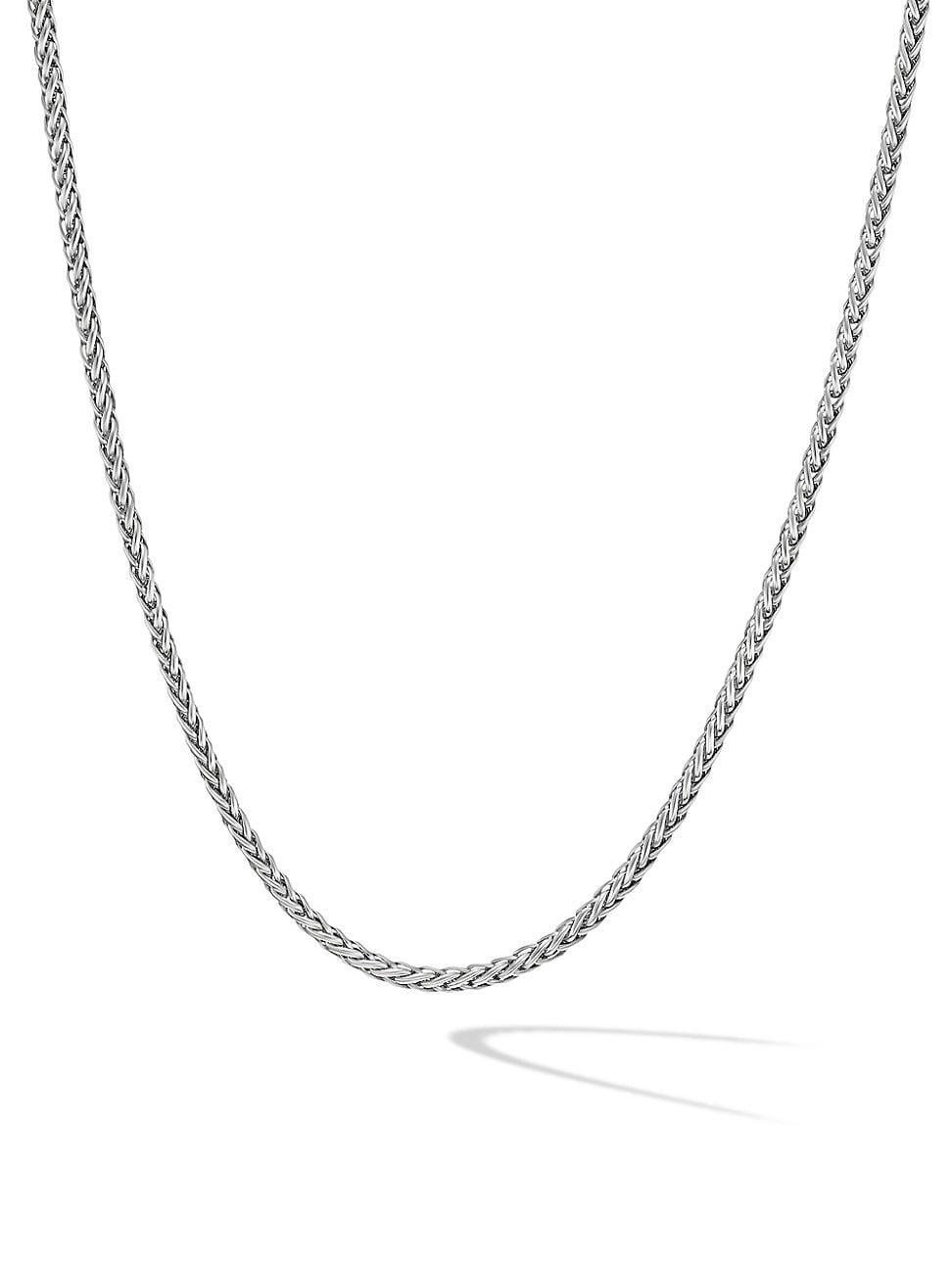 2.5mm Mens Wheat Chain Necklace in Silver Product Image