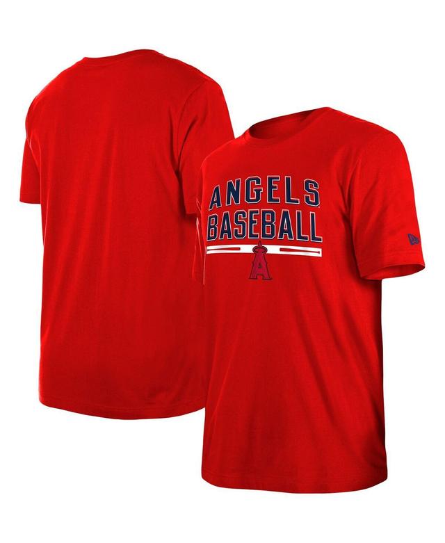 Mens New Era Red Los Angeles Angels Batting Practice T-shirt Product Image