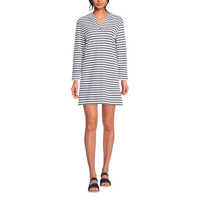 Womens Lands End Cotton Jersey Hooded Cover-up Dress Product Image