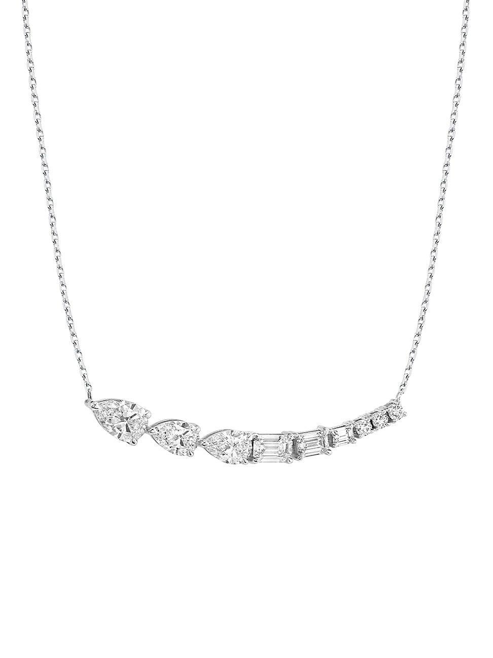 Womens Neptune Floating 14K White Gold & 0.75 TCW Lab-Grown Diamond Pendant Necklace Product Image