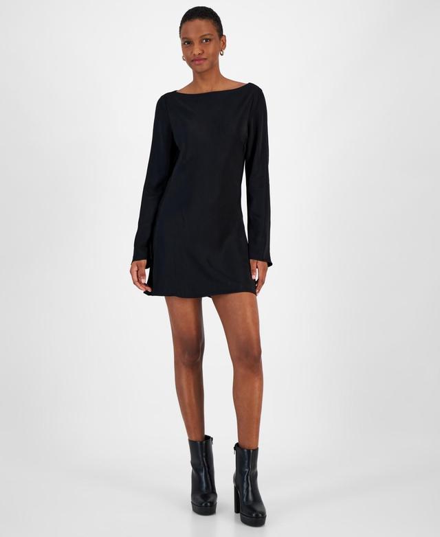 French Connection Womens Ennis Satin Long Sleeve Mini Dress Product Image