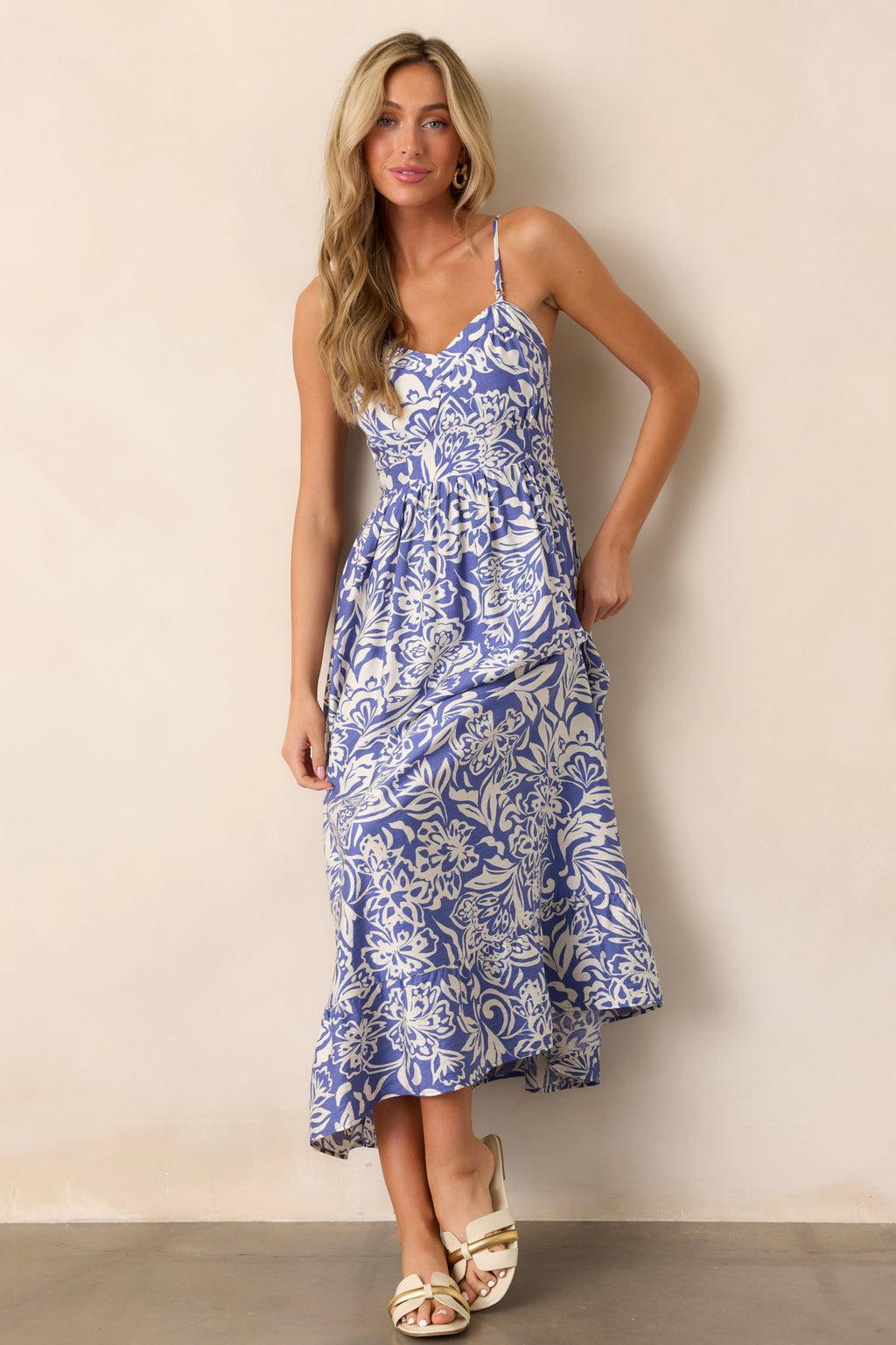 Sweet Jane Sky Blue Sleeveless Midi Dress Product Image