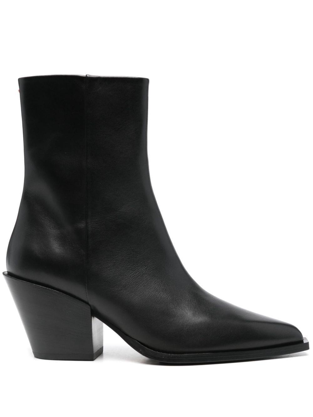 80mm Leather Ankle Boots In Black product image