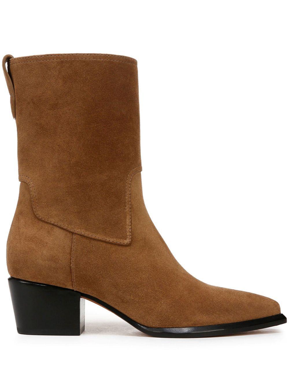 Arlington Western Suede Ankle Boots In Elmwood Tan Suede Product Image