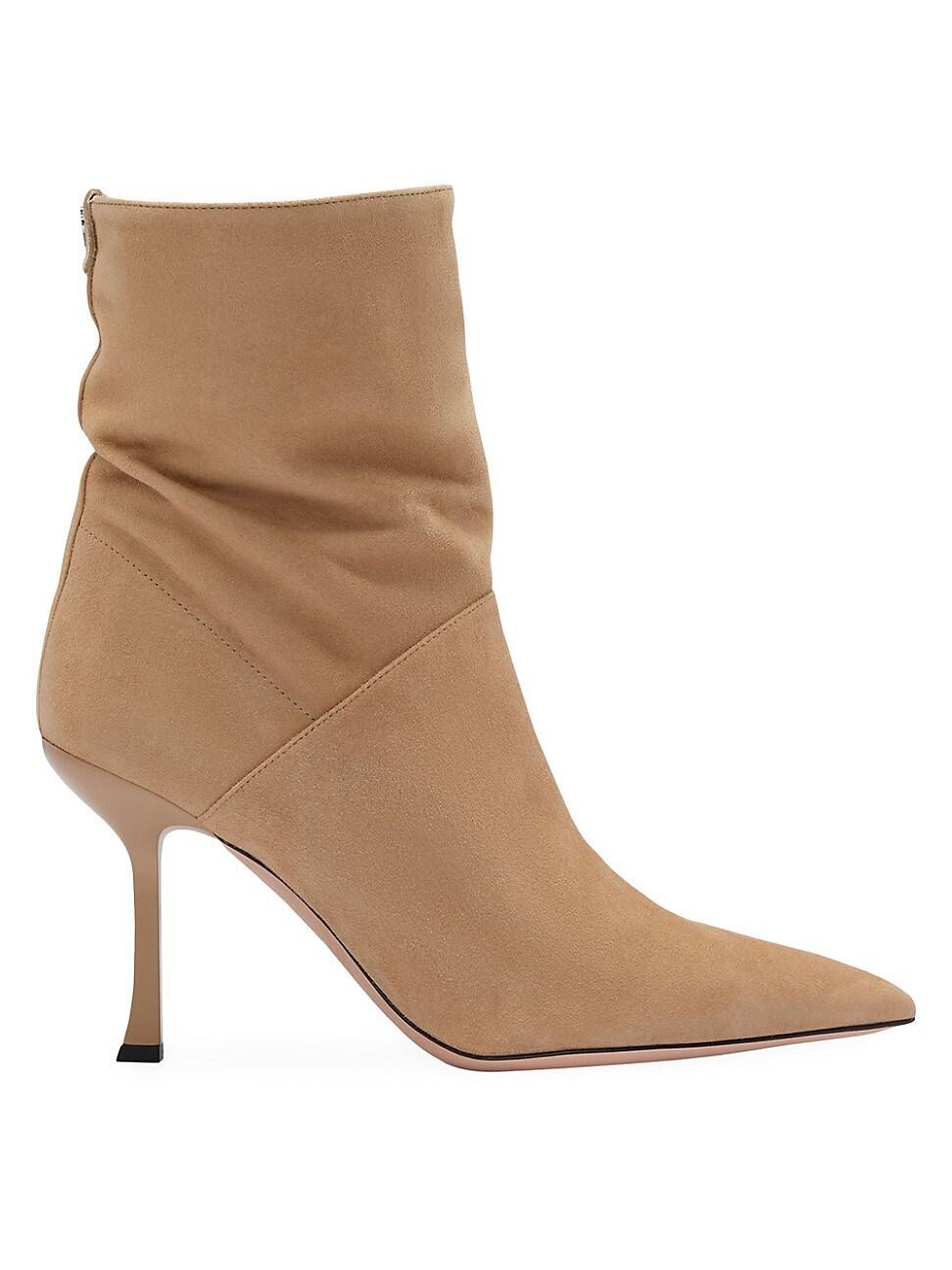 Womens High-Heeled Ankle Boots In Suede With Pointed Toe product image