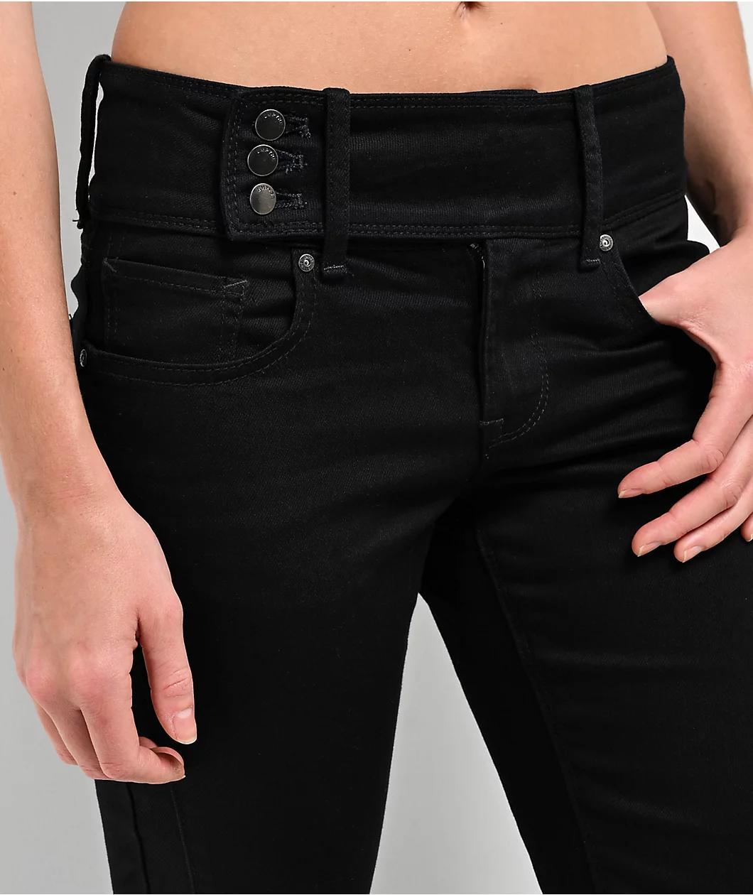 Empyre Britt Y2K Black Low Rise Flare Jeans Product Image