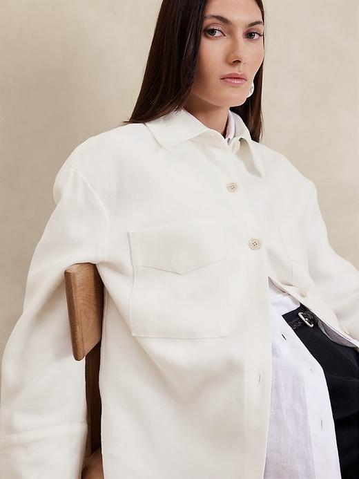 Oversized Linen Shirt Jacket Product Image