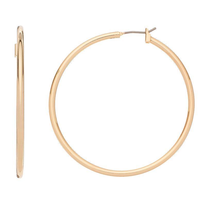 Napier Round Tube Hoop Earrings, Womens, Gold Tone Product Image