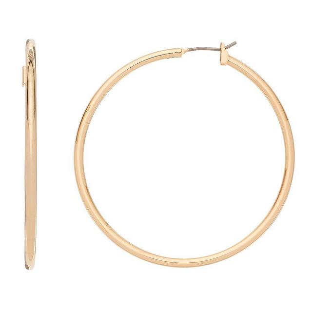 Napier Round Tube Hoop Earrings, Womens, Gold Tone Product Image