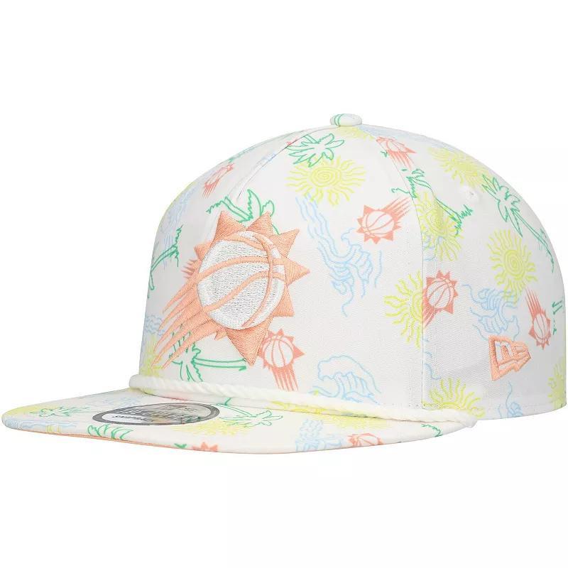 Mens New Era White Phoenix Suns Palm Trees and Waves Golfer Adjustable Hat Product Image