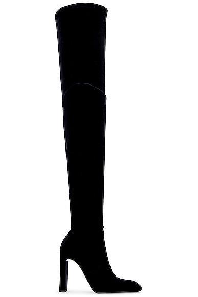 Saint Laurent Auteuil Over The Knee Boot in Black Product Image