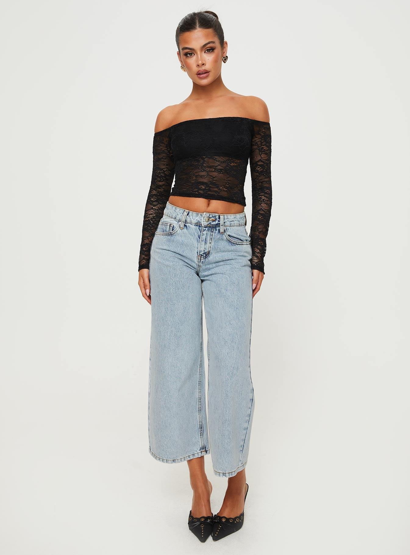 Charet Off The Shoulder Top Black Product Image