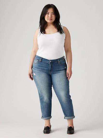 Boyfriend Mid Rise Women's Jeans (Plus Size) Product Image