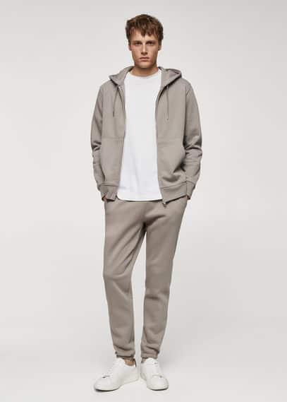 Mango Mens Cotton Zip-Up Hoodie Product Image