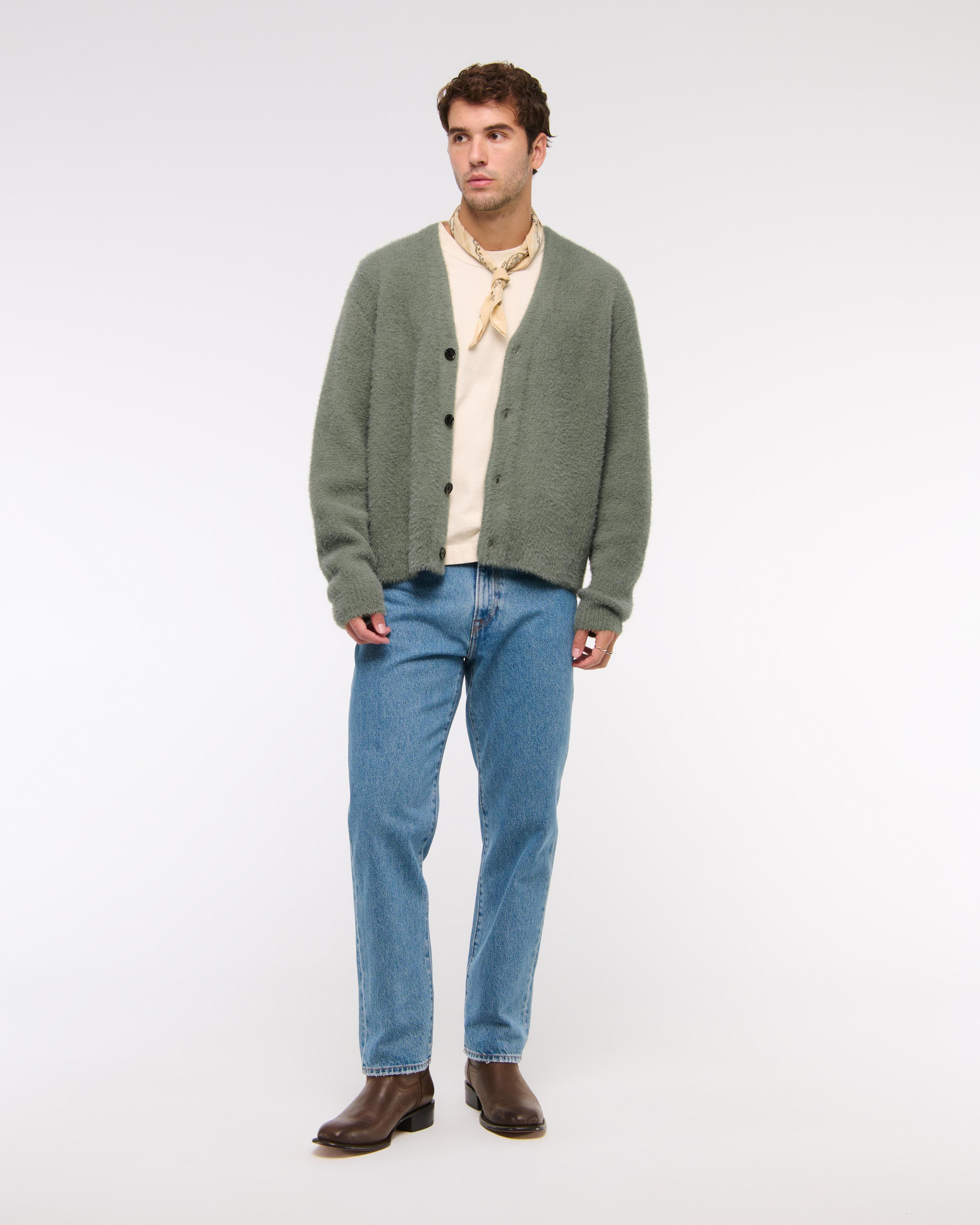 Fuzzy Cropped Cardigan Product Image