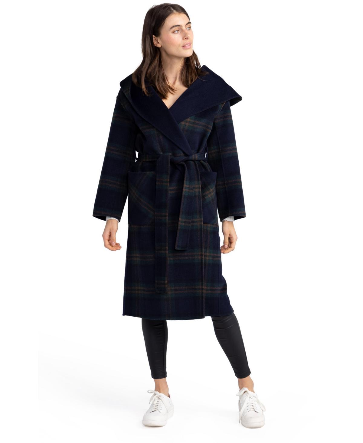 BELLE AND BLOOM Arcadia Oversize Belted Hooded Wool Blend Coat Product Image