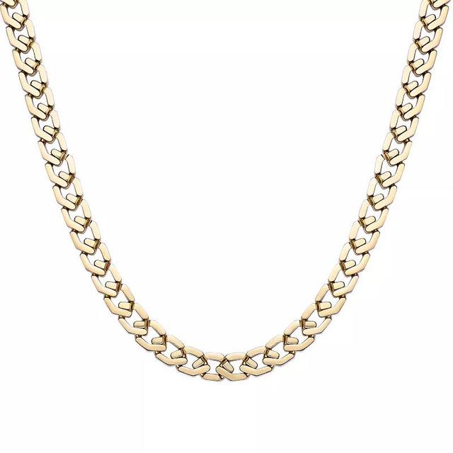 Mens LYNX Gold Ion-Plated Stainless Steel Chain Link Necklace Gold Tone Product Image