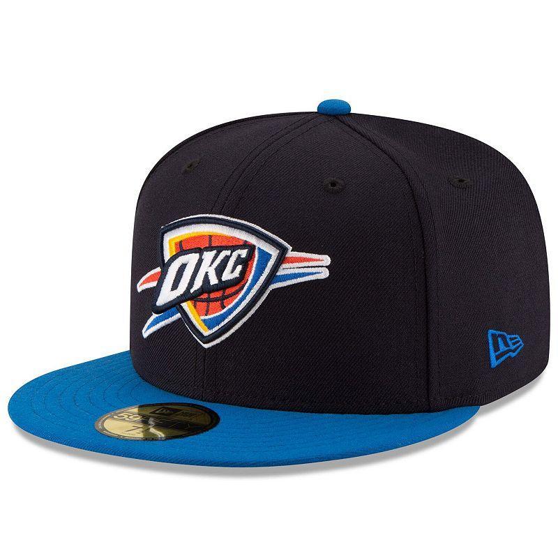 Mens New Era Black/Royal Oklahoma City Thunder Official Team Color 2Tone 59FIFTY Fitted Hat Blue Product Image