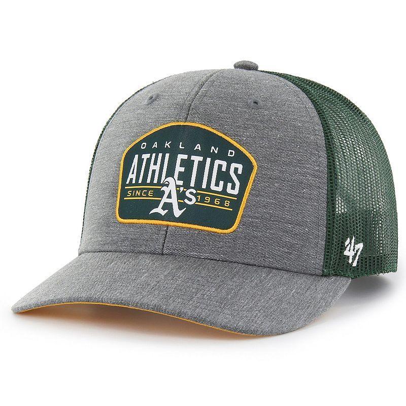 Mens 47 Charcoal Oakland Athletics Slate Trucker Snapback Hat Product Image