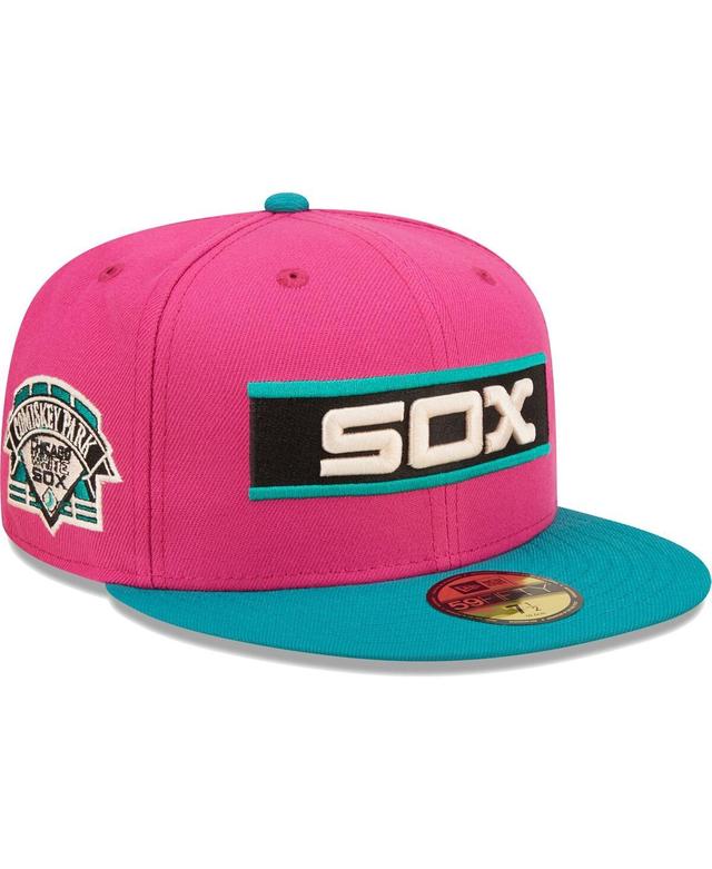 Mens New Era Pink Chicago White Sox Cooperstown Collection Comiskey Park Passion Forest 59FIFTY Fitted Hat - Pink Product Image