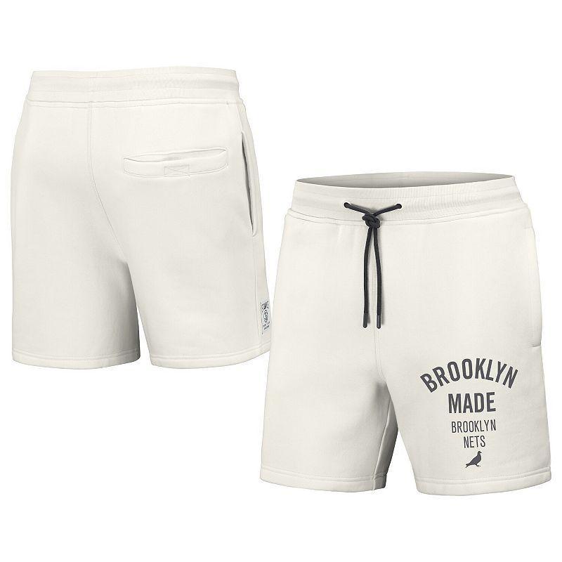 Mens NBA x Staple Cream Brooklyn Nets Heavyweight Fleece Shorts Product Image